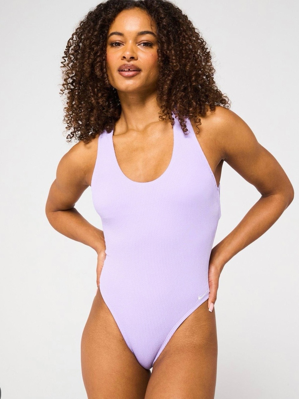 Women’s Nike Lilac Ribbed One-Piece Swimsuit